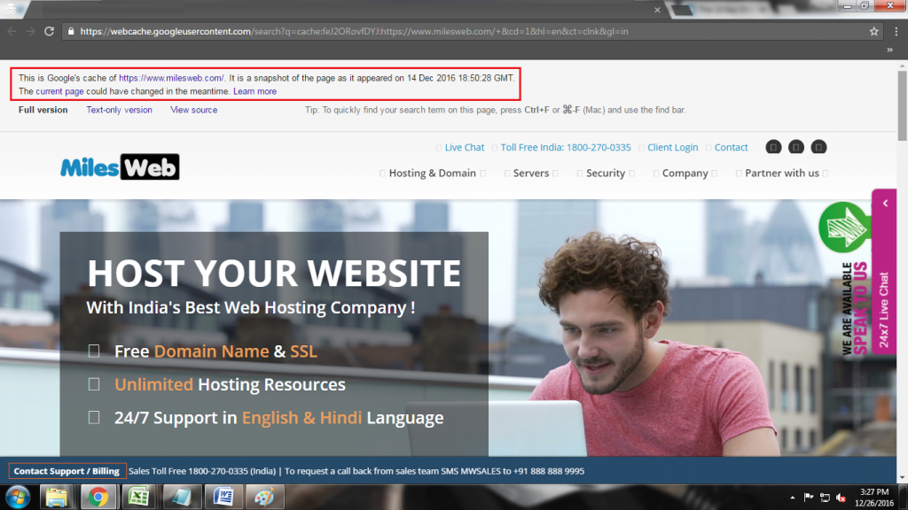 see google cache of web page