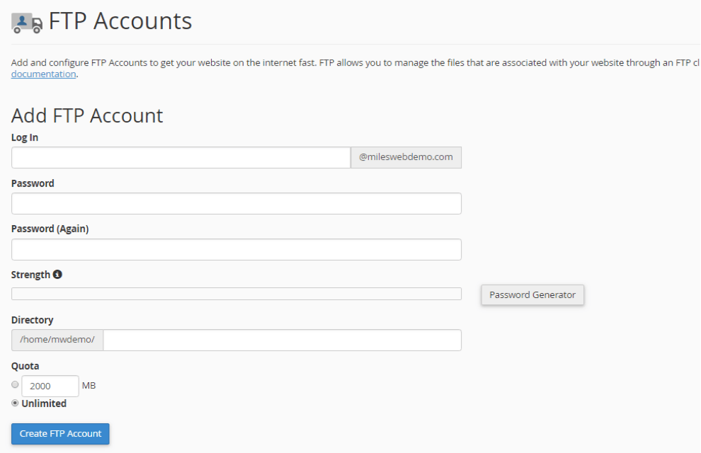 Get account info. FTP аккаунт что это.