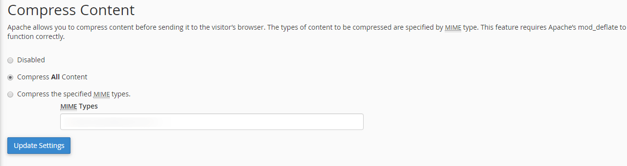 cPanel - Optimize Website