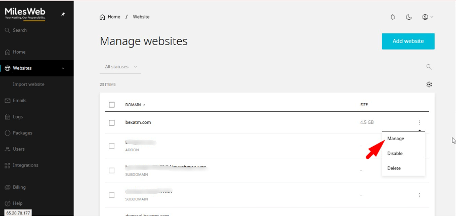 access-websites-section