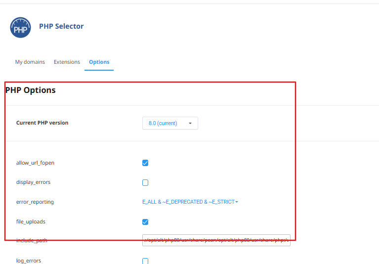 change-php-settings