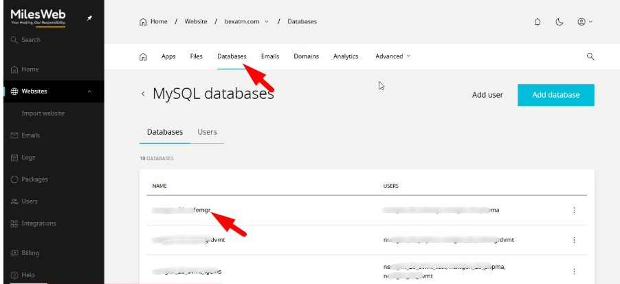 navigate-to-databases-section